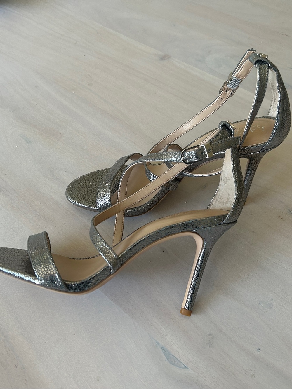 Ralph Lauren high-heeled silver sandals